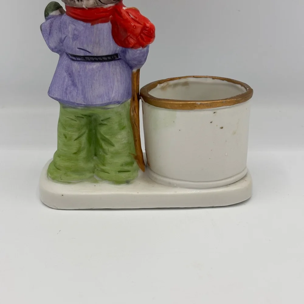 Vintage Jasco Luvkins 1978 Christmas Hobo Boy Candle Holder Toothpick Figurine